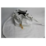 Set of 2 Fashionable Handbags - Gold Quilted Chain Bag and White Leather Tote