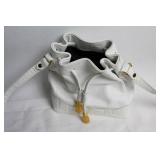 Set of 2 Fashionable Handbags - Gold Quilted Chain Bag and White Leather Tote