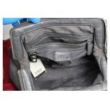 Set of 2 Handbags - Red Satin with Patent Trim and Silver Leather