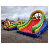 4 Piece Extreme U-Turn Obstacle Course w 20 ft slide - 35 X 40 X 20