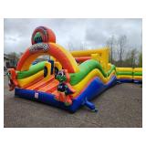 4 Piece Extreme U-Turn Obstacle Course w 20 ft slide - 35 X 40 X 20