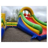 4 Piece Extreme U-Turn Obstacle Course w 20 ft slide - 35 X 40 X 20
