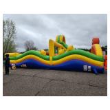 4 Piece Extreme U-Turn Obstacle Course w 20 ft slide - 35 X 40 X 20