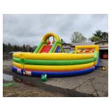 4 Piece Extreme U-Turn Obstacle Course w 20 ft slide - 35 X 40 X 20