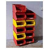 Lot of (11) Plastic Storage Bins