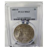 1885 - O |  Morgan Silver Dollar PCGS MS63  NICE!