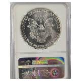1988 - Silver American Eagle  NGC MS69
