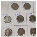8 - Susan B Anthony Dollars - (3) "S"  & (5) "D"