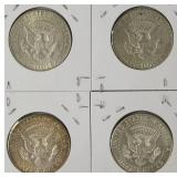 4 -  Kennedy 40% Silver AU/BU  Halfs  - All "P"  1965,1966,1967 &1968