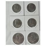 2 - IKE  1976 Bicentennial Dollars  &  4 - Kennedy Bicentennial Half Dollars