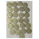 25 - 1968 SIlver Canadian Quarters