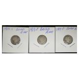 3- Barber Dimes | 1905- S , 1913-P, & 1914-P
