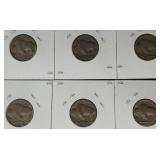 6 - Buffalo Nickels - 1923,1925,1927,1935,1936, 1937