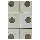 6 - Mercury Dimes | 1934-P, 1941-P, 1942-P, 1942-S, 1943-P, and 1945-P.