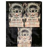 3 -  Dime Kitty 1954 Savings Folders  - LAST ONES !