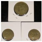 3 - German Werth Mark "Brass" 1975   &     2 - German Werth Mark "Brass" 1920