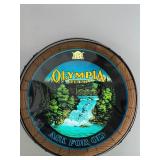 Vintage Olympia Beer Lighted Waterfall Motion Barrel Head Sign - New Old Stock
