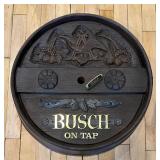 Vintage Busch On Tap Beer Barrel Sign Cover