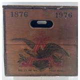 Budweiser Centennial Wooden Beer Crate 1876-1976