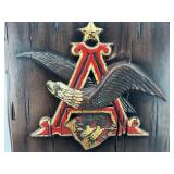 Vintage Budweiser On Tap Sign by Embosograph Display Mfg. Co.