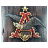 Vintage Budweiser On Tap Sign by Embosograph Display Mfg. Co.