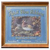 Pabst Blue Ribbon Wildlife Collection 1980 Wood Ducks Print in Frame