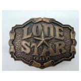 Vintage Lone Star Beer Belt Buckle by Tiffany Electric Brass Works with Opener