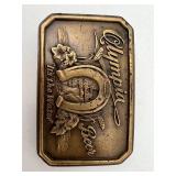 Vintage Olympia Beer Cap, Belt Buckle, and Patch Collection