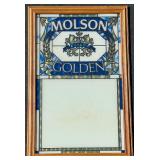 Vintage Molson Golden Stained Glass Pub Mirror