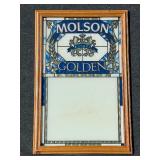 Vintage Molson Golden Stained Glass Pub Mirror
