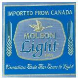Vintage Molson Light Beer Wall Mirror Sign
