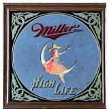 Vintage Miller High Life Advertising Mirror