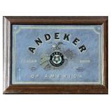 Vintage Andeker Pabst Brewing Co. Lager Beer Mirror Sign
