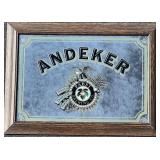 Vintage Andeker Pabst Brewing Co. Mirror with Wooden Frame