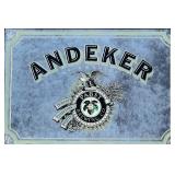 Vintage Andeker Pabst Brewing Co. Mirror with Wooden Frame