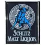Schlitz Malt Liquor Framed Mirror Sign with Bull Logo