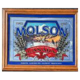 Vintage Molson Beer Advertising Mirror Sign