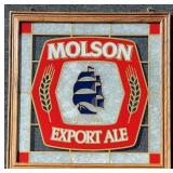 Molson Export Ale Decorative Mirror with Oak Frame