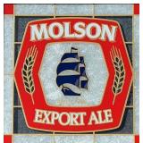 Molson Export Ale Decorative Mirror with Oak Frame