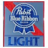 Vintage Pabst Blue Ribbon Light Beer Mirror Sign