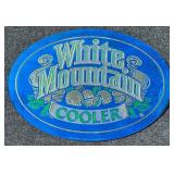 Vintage White Mountain Cooler Mirror With Blue Trim
