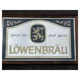 LÃ¶wenbrÃ¤u Special Beer Bar Sign with Wooden Frame
