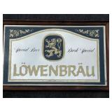 LÃ¶wenbrÃ¤u Special Beer Bar Sign with Wooden Frame