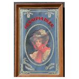 1919 Olympia Beer Advertising Mirror with Wood Frame