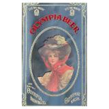 1919 Olympia Beer Advertising Mirror with Wood Frame