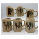 Set of 6 Olympia Wildlife Series Ceramic Mugs with Wildlife Designs