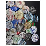 Large Collection of Vintage Promotional Pins and Badges