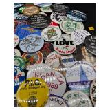 Large Collection of Vintage Promotional Pins and Badges