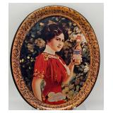 Set of 6 Budweiser Pilsner Beer Glasses and 1971 Budweiser Girl Tin Tray