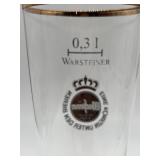 Set of 6 Warsteiner Pilsner Glasses with Gold Rim